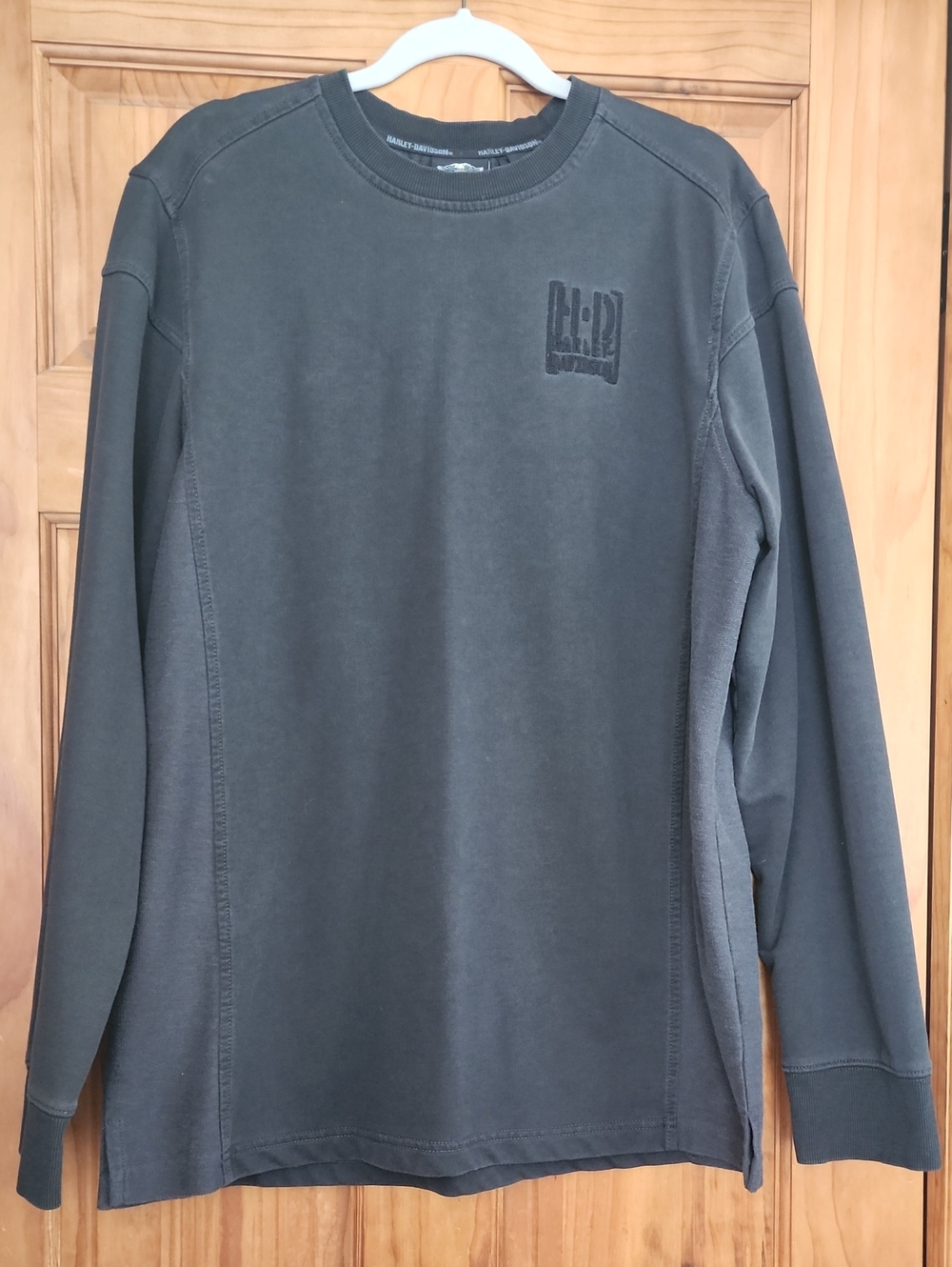 Harley-Davidson Men's Long Sleeve Crewneck Tee - Charcoal Black